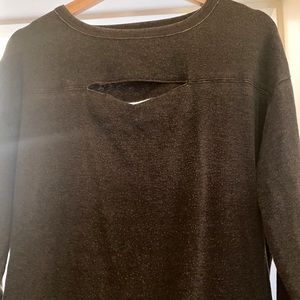 Grey casual sweater with cut out